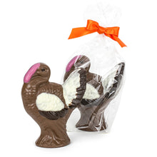 Load image into Gallery viewer, 8 ozs of delicious Chocolate hand-crafted into handsome turkeys for Hostess gift & Thanksgiving treat
