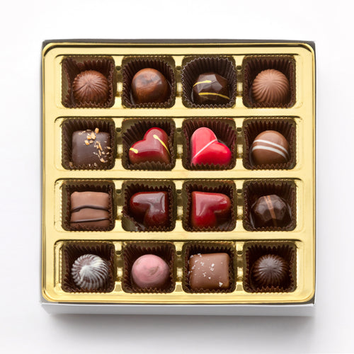 A carnival of flavors, shapes and textures, our Signature Chocolate Assortment of Belgian Chocolate and all-natural ingredients