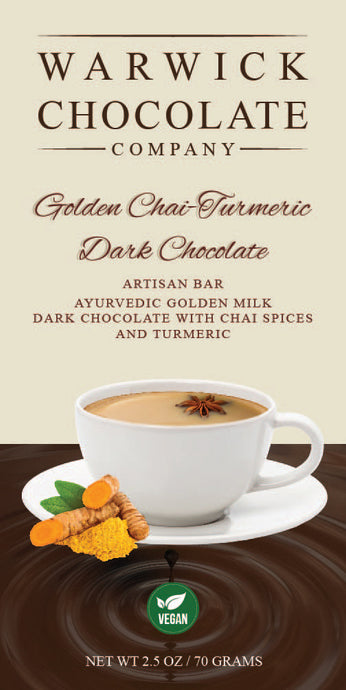 Artisan  Chocolate Bar - Ayurvedic Golden Milk Dark Chocolate with Chai Spices & Turmeric