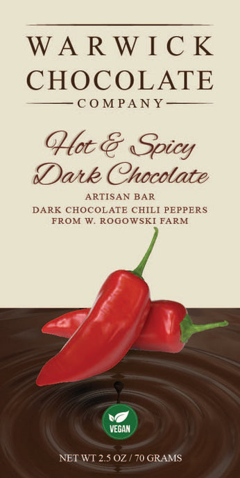 Artisan  Chocolate Bar - Dark Chocolate with Chili Peppers - hot & spicy - Vegan