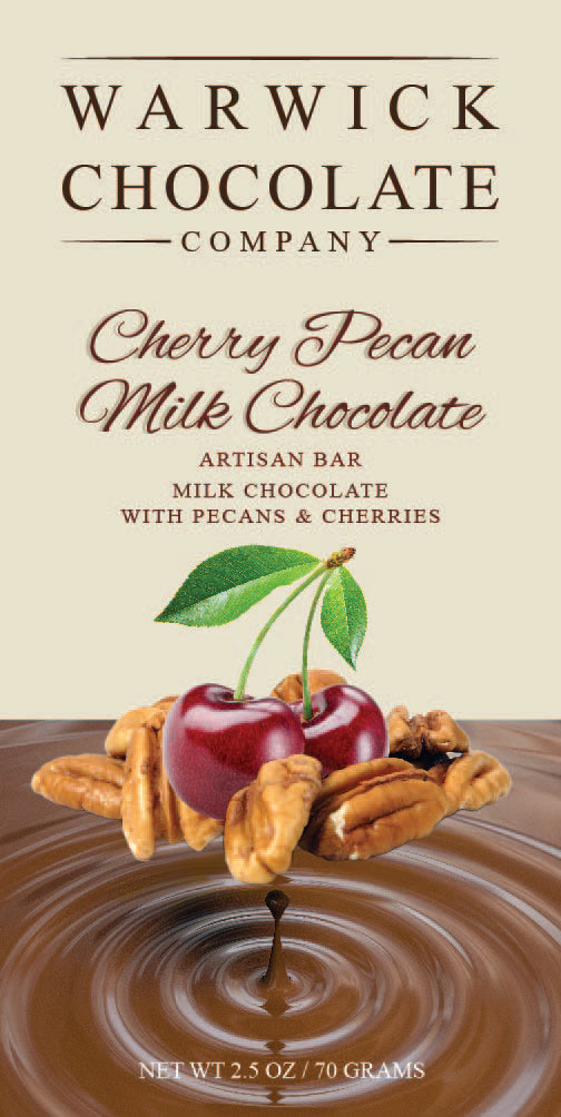 Artisan Chocolate Bar - Milk Chocolate with Pecans & Cherries