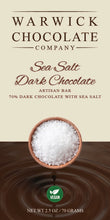 Load image into Gallery viewer, Artisan Chocolate Bar - 70% Dark Chocolate with Sea Salt - Vegan
