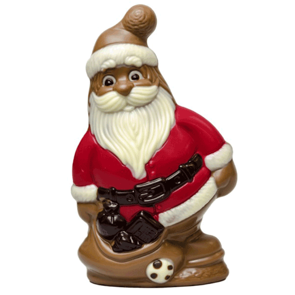 Jolly Chocolate Santa handcrafted from real Chocolate & all-natural ingredients